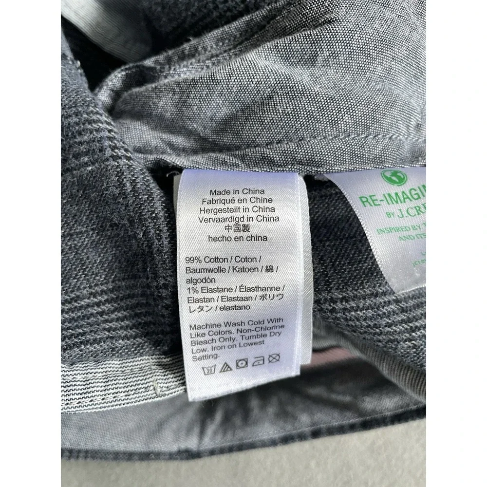 J.Crew Chino Pants Mens 34x32 Gray Glen Plaid At399  Stretch Comfort 34x30 Fit